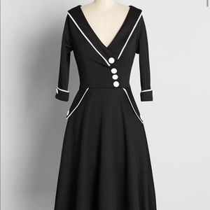 Black and White Movies Midi Dress